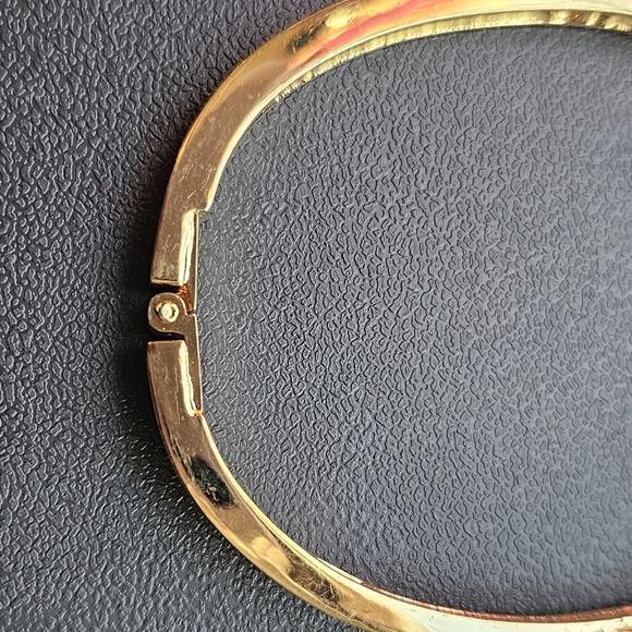 Swarovski Edith Goldtone Twist Rows Pave Hinged Bracelet - Picture 10 of 13